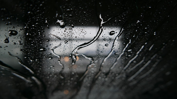 Wassertau, Wassertropfen, Windschutzscheiben, Autowaschanlagen, Wasser auf Glas, HD-Hintergrundbild
