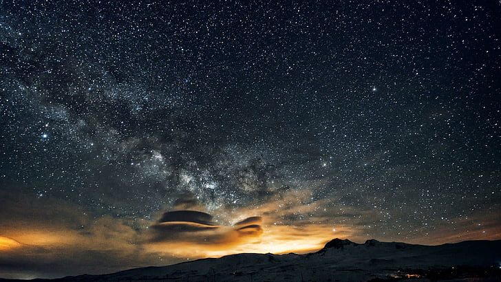アラガット山、星空、天の川、星、夜、夜空、素晴らしい、 HDデスクトップの壁紙