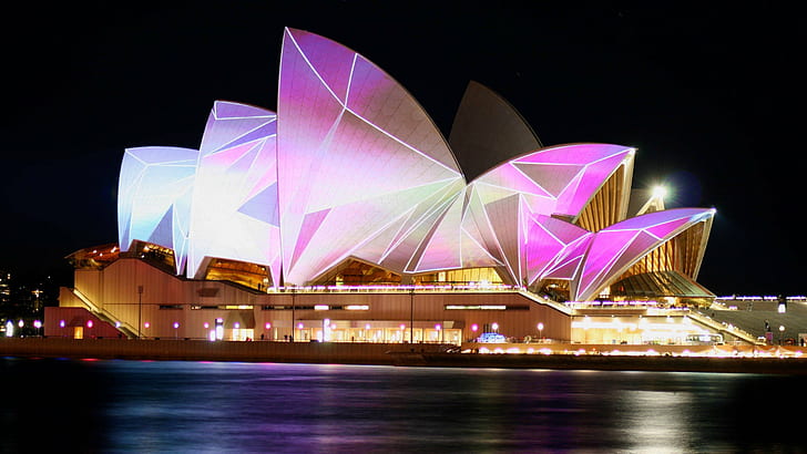 2560x1440 px night Sydney Sydney Opera House Space Outer Space HD Art , night, sydney, Sydney Opera House, 2560x1440 px, HD wallpaper