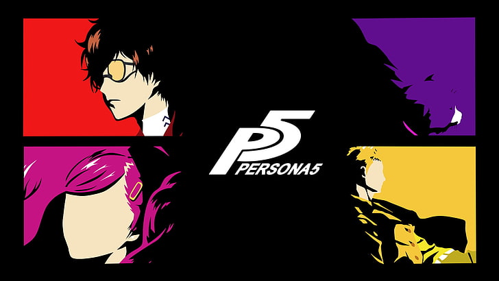 Persona, Persona 5, Akira Kurusu, Anime, Ann Takamaki, Minimalist, Morgana (Persona), Ryuji Sakamoto, HD тапет