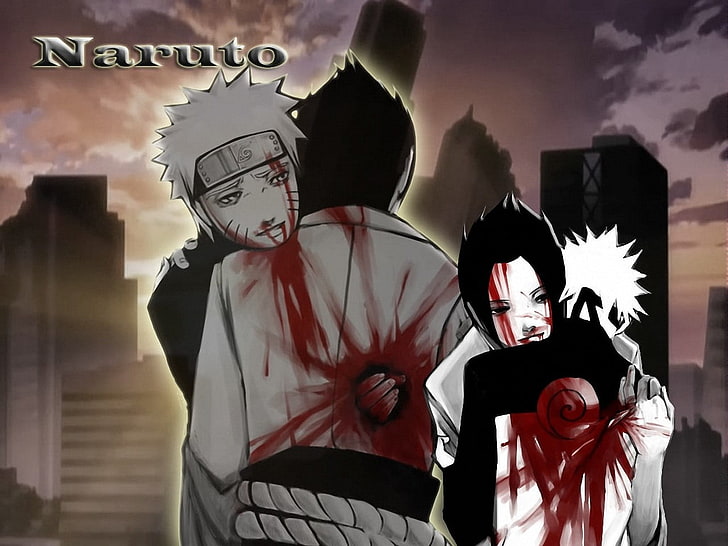 Naruto Vs Sasuke posteri, Naruto Shippuuden, kan, Uzumaki Naruto, Uchiha Sasuke, HD masaüstü duvar kağıdı