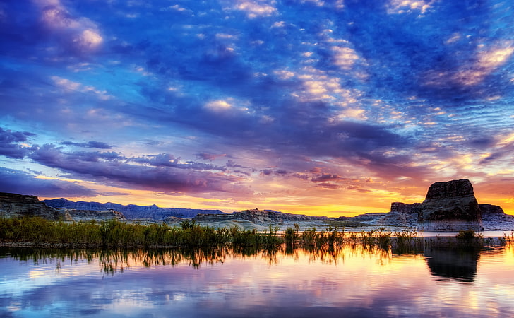 Lake Powell Arizona, blue body of water, Nature, Lakes, Lake, Arizona, Powell, HD wallpaper