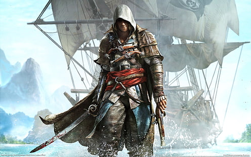 วอลล์เปเปอร์ดิจิทัล Assassin's Creed Edward Kenway, วิดีโอเกม, Assassin's Creed, วอลล์เปเปอร์ HD HD wallpaper
