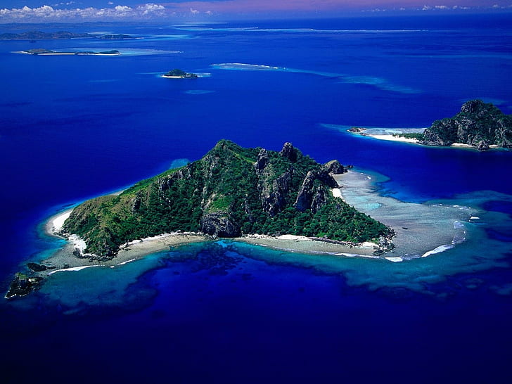ทิวทัศน์ธรรมชาติเกาะทะเลมุมมองทางอากาศ, วอลล์เปเปอร์ HD