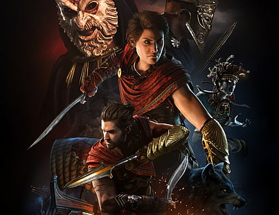 arte, Kassandra, Assassin's Creed Odyssey, Alexios, Sfondo HD HD wallpaper
