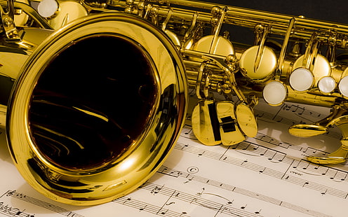Noten, Musik, Saxophon, HD-Hintergrundbild HD wallpaper