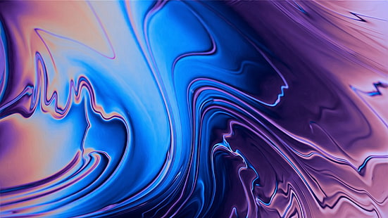 azul, roxo, líquido, arte digital, abstração, arte fractal, arte abstrata, arte, design, gráficos, HD papel de parede HD wallpaper