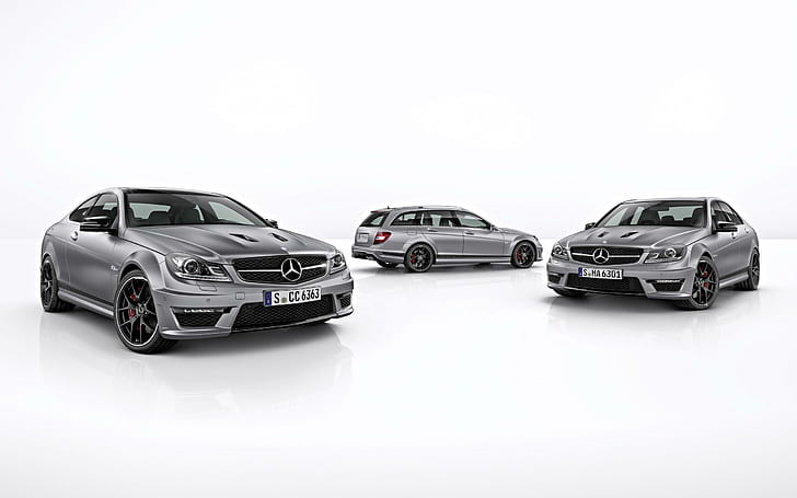 2013 Mercedes Benz C 63 AMG Edition 2, сив mercedes benz купе, издание, mercedes, benz, 2013, автомобили, mercedes benz, HD тапет