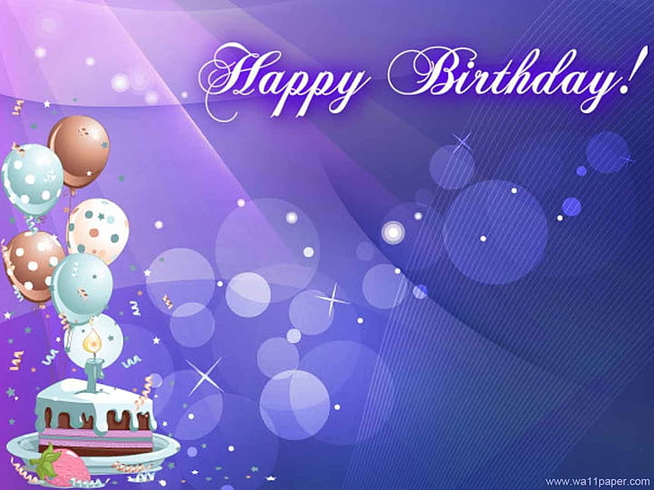 plakat z okazji urodzin, wakacje, urodziny, balon, ciasto, sztuka cyfrowa, szczęśliwy urodziny, Tapety HD