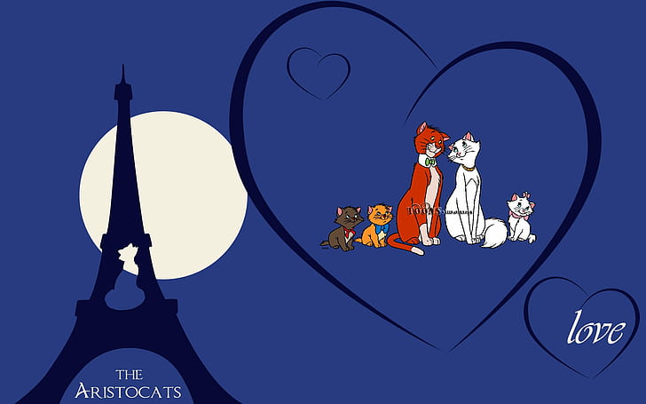 animacja, arystokaci, rysunek, kot, koty, disney, rodzina, kotek, Tapety HD