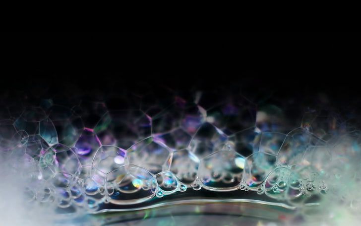 bulle irisée, bulles, mousse, gros plan, faits saillants, Fond d'écran HD