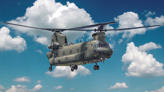 軍用ヘリコプター、ボーイングCH-47チヌーク、航空機、ヘリコプター、輸送機、 HDデスクトップの壁紙 HD wallpaper