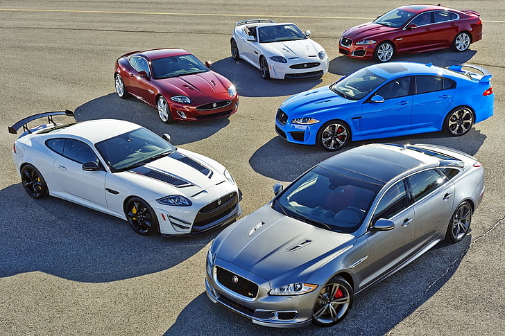 bakgrund, Jaguar, Cabriolet, XKR-S, lineup, XFR-S, XJR, HD tapet