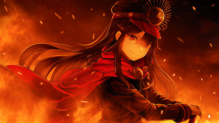 Oda Nobunaga  FateGrand Order, red, Order, Fire, Oda, Nobunaga, FateGrand, HD wallpaper