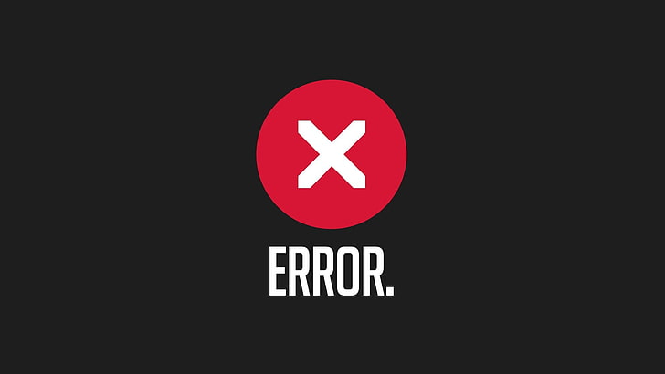 X Fehler.logo, fehler, minimalismus, typografie, rot, grau, grauer hintergrund, HD-Hintergrundbild