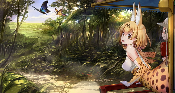 Anime, Teman Kemono, Kaban (Teman Kemono), Serval (Teman Kemono), Wallpaper HD HD wallpaper