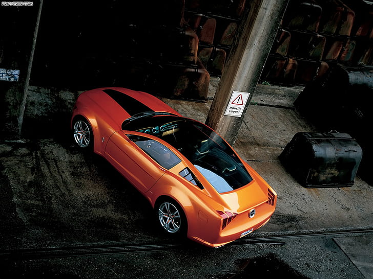 auto, straße, urban, orange autos, HD-Hintergrundbild
