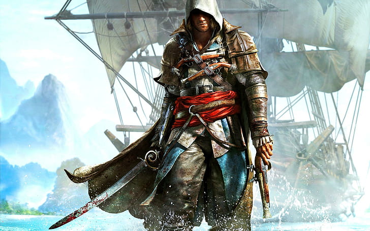 Assassins Creed Iv Черен флаг Картини с висока разделителна способност, видеоигри, убийци, черен, кредо, флаг, висока, снимки, резолюция, HD тапет