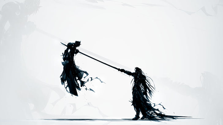 sfondo digitale dell'applicazione di gioco, Final Fantasy, Cloud Strife, Sephiroth, Sfondo HD