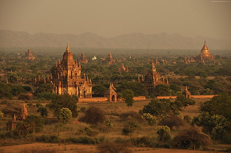 tourisme, voyage, Myanmar, réservation, temples de Bagan, Fond d'écran HD HD wallpaper