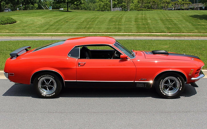 Ford, Ford Mustang Mach 1, Car, Fastback, Muscle Car, Red Car, HD wallpaper