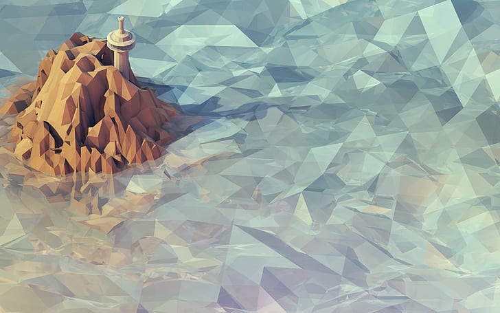 Абстрактная гора Polygon Art HD, абстрактная, цифровая / графика, искусство, гора, полигон, HD обои