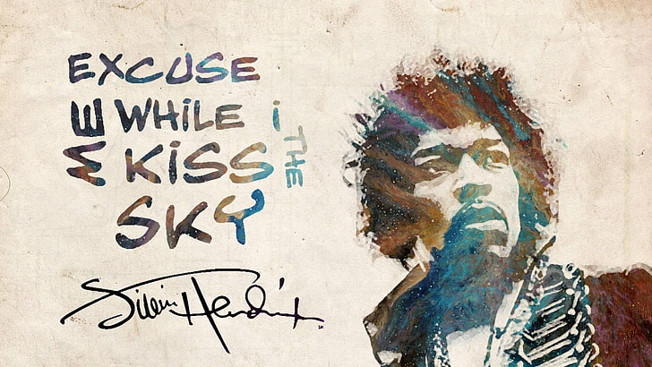 Jimi Hendrix mengutip seni digital, Jimi Hendrix, Wallpaper HD