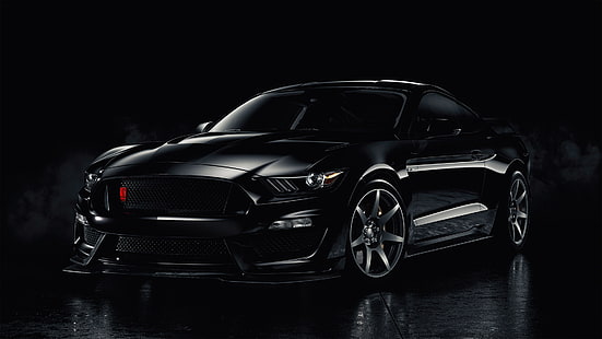 Ford, Ford Mustang, svart bil, bil, muskelbil, fordon, HD tapet HD wallpaper