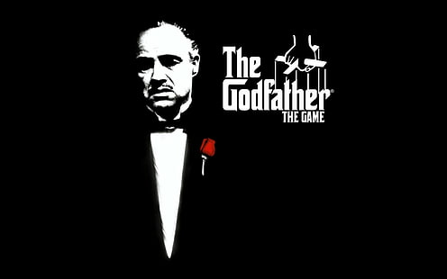 Godfather, Marlon brando, Don vito corleone, Black, Rose, HD tapet HD wallpaper