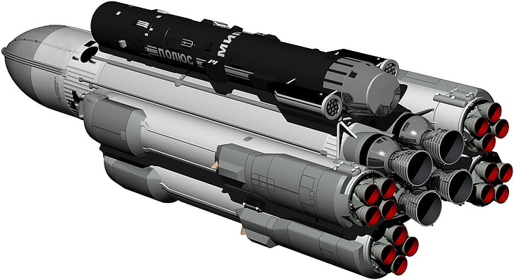 illustration de la navette spatiale grise, espace, modèle, fusée, Bourane, Fond d'écran HD