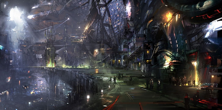 papel de parede digital da cena do jogo, Atomhawk Design, Guardiões da Galáxia, arte conceitual, HD papel de parede