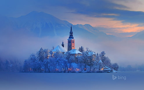 Lake Bled Slovenya-2016 Bing Masaüstü Duvar Kağıdı, HD masaüstü duvar kağıdı HD wallpaper