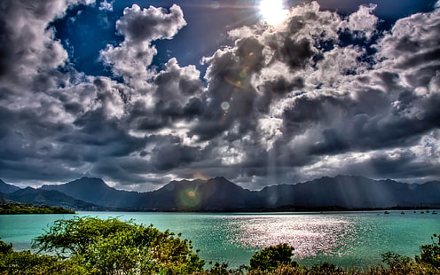 هاواي أواهو Kaneohe Bay Kaaawa و Koolau Mountains 2560 × 1600 خلفيات عالية الدقة، خلفية HD HD wallpaper