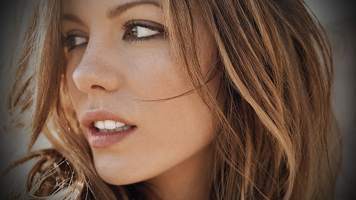woman's face, Kate Beckinsale, HD wallpaper