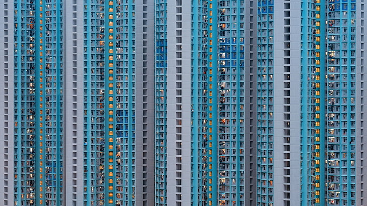 metropolis, structure, china, building, line, tower block, lifestyle, hong kong, skyscraper, window, city, asia, HD wallpaper