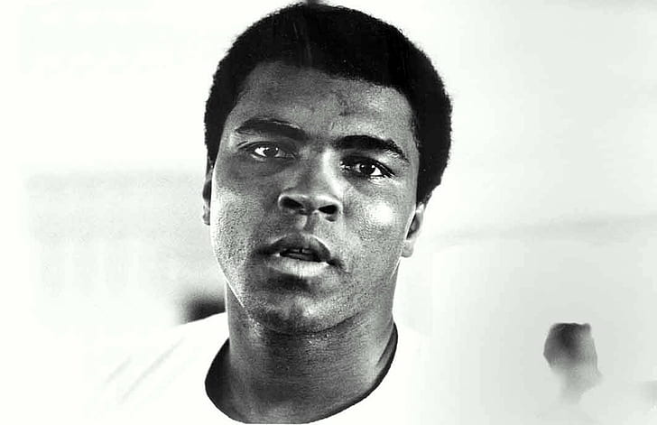 Muhammad Ali, Boxer, Gesicht, Bw, HD-Hintergrundbild
