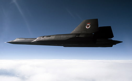 portátil HP en blanco y negro, fotografía, avión, avión, avión militar, Lockheed SR-71 Blackbird, Fondo de pantalla HD HD wallpaper