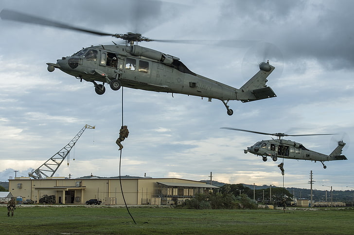 Marine américaine, Sikorsky SH-60 Seahawk, hélicoptères, Fond d'écran HD