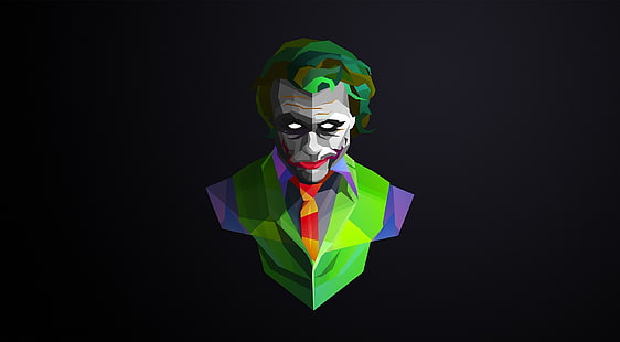 Joker, The Joker vector art, Movies, Batman, Colorful, Colors, Joker, polygons, HD wallpaper HD wallpaper