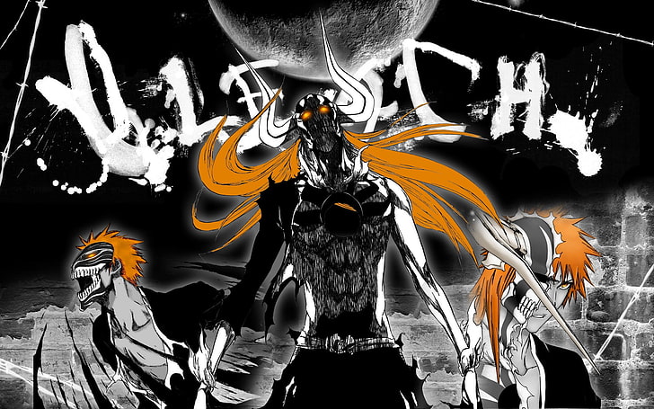Bleach Ichigo Kurosaki digital wallpaper, anime, Kurosaki Ichigo, Bleach, Hollow, Vasto Lorde, selective coloring, HD wallpaper