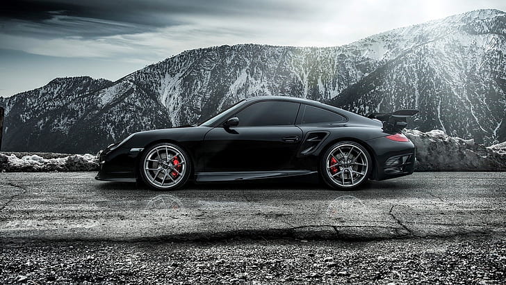 2015 Porsche 911 Carrera Turbo supercar สีดำปี 2015 ปอร์เช่ 911 คาร์เรราเทอร์โบสีดำซูเปอร์คาร์, วอลล์เปเปอร์ HD