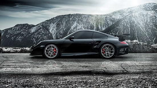 2015 Porsche 911 Carrera Turbo черен суперавтомобил, 2015, Porsche, 911, Carrera, Turbo, Черен, Supercar, HD тапет HD wallpaper