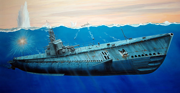 USA, kapal selam, USS Gato, Diesel-electric, Gato-Class Submarine, Wallpaper HD HD wallpaper