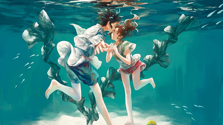 Haku and Chihiro from Spirited Away, manga, HD wallpaper