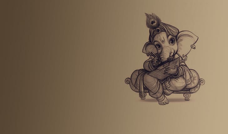 latar belakang, gajah, mengajar, Ganesha, Wallpaper HD