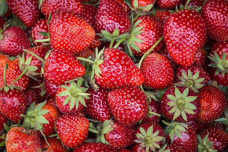 berries, strawberry, red, fresh, ripe, sweet, HD wallpaper