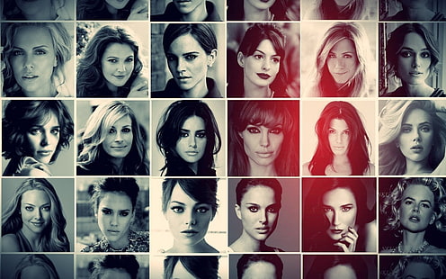celebrytka, kolaż, kobiety, aktorka, Tapety HD HD wallpaper