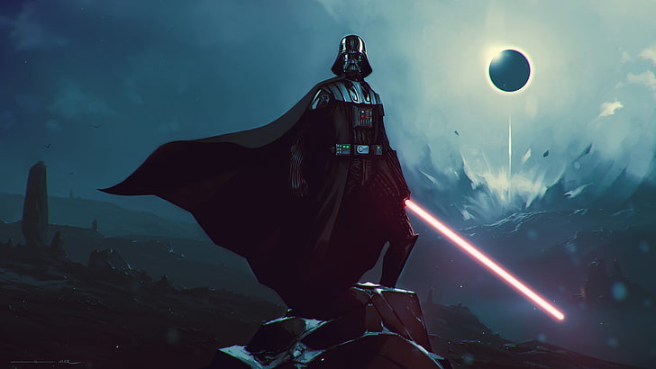 Star Wars Darth Vader digitale Tapete, Darth Vader, Star Wars, Sith, Lichtschwert, Todesstern, HD-Hintergrundbild