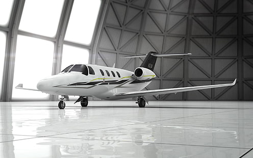 Privat Jet, flygplan, plan, garage, flygplan, HD tapet HD wallpaper