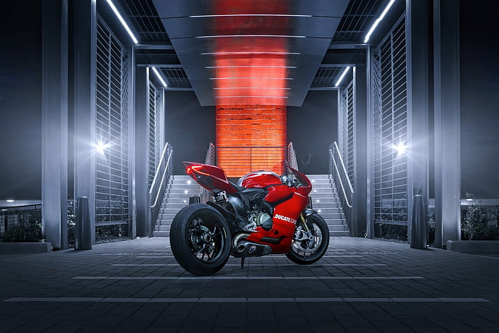 Vehicles, Ducati 1199, Ducati, Ducati 1199 Panigale, MotoGP, Motorcycle, Red, HD wallpaper